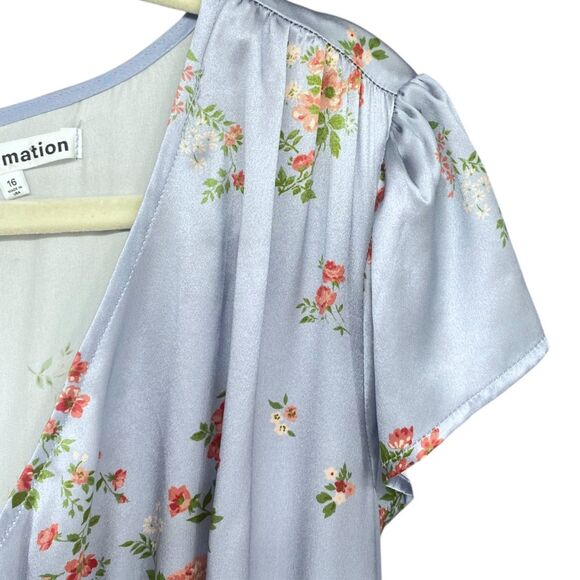 NWT Reformation Kaye Silk Midi Dress Melba Light Blue Size 16 Plus - Picture 9 of 16